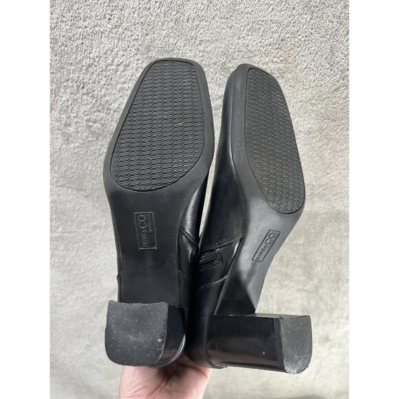 Vtg Y2k Nine & Co Women’s 9.5 leather NC Phillpek Ankle boots Square Toe black - Picture 8 of 9